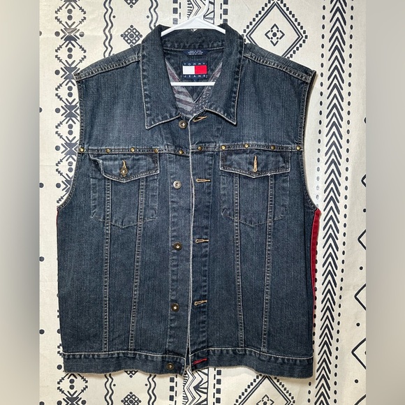 Y2K‎ 2001 Tommy Hilfiger Denim Jacket Vest- Men Size Large